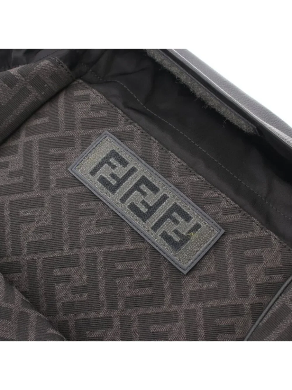 Fendi Backpack FF Jacquard Drive Zucca Dark Brown Black Canvas Leather